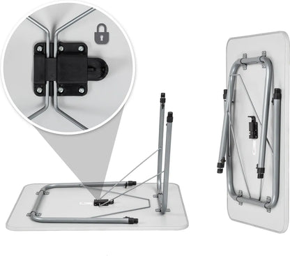  Tectake Camping Klapptisch Höhenverstellbar 80x60x68cm - Grau