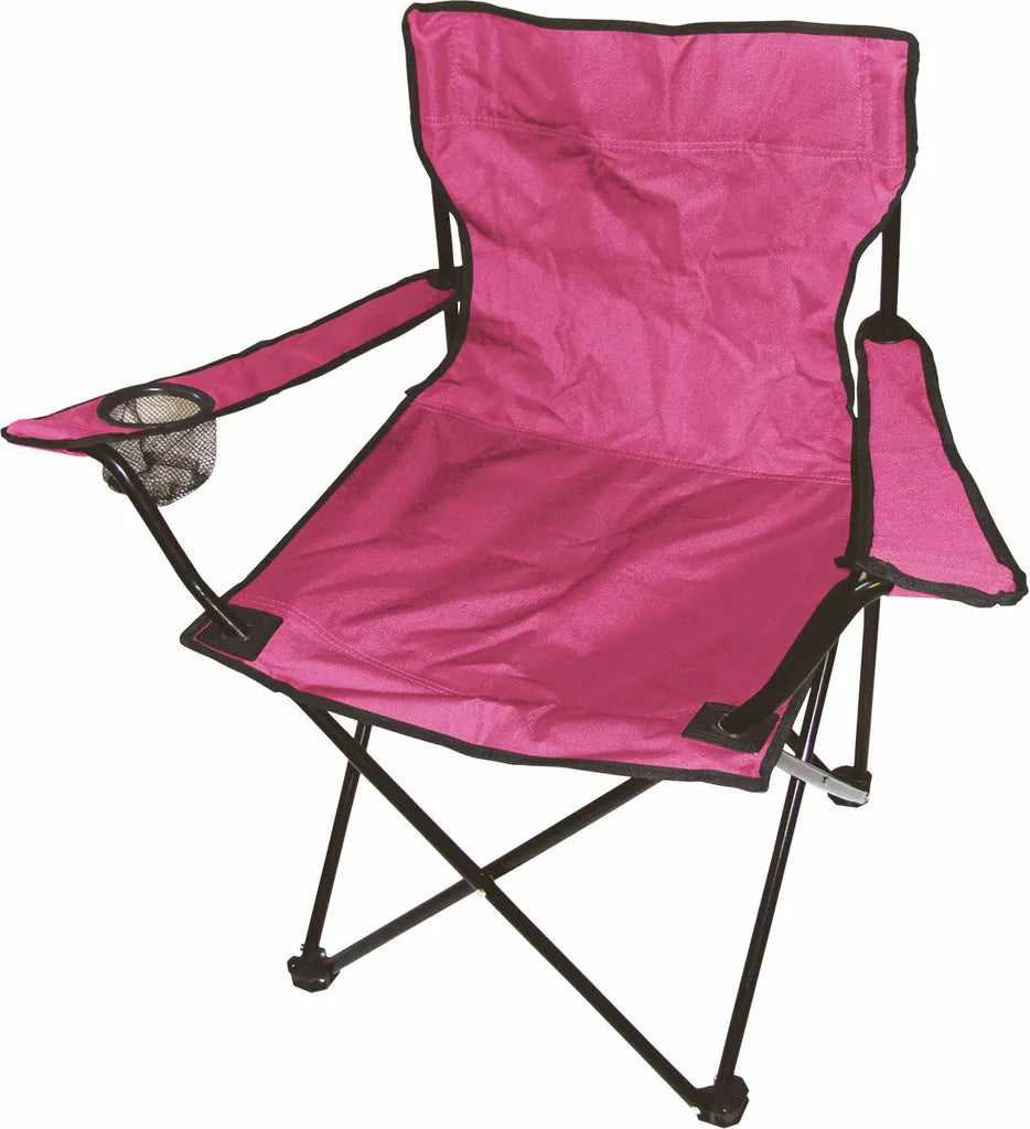  Campingstuhl Mit Getränkehalter - Pink - Garten Strand Camping Angel Klapp Stuhl Mit Tragetasche
