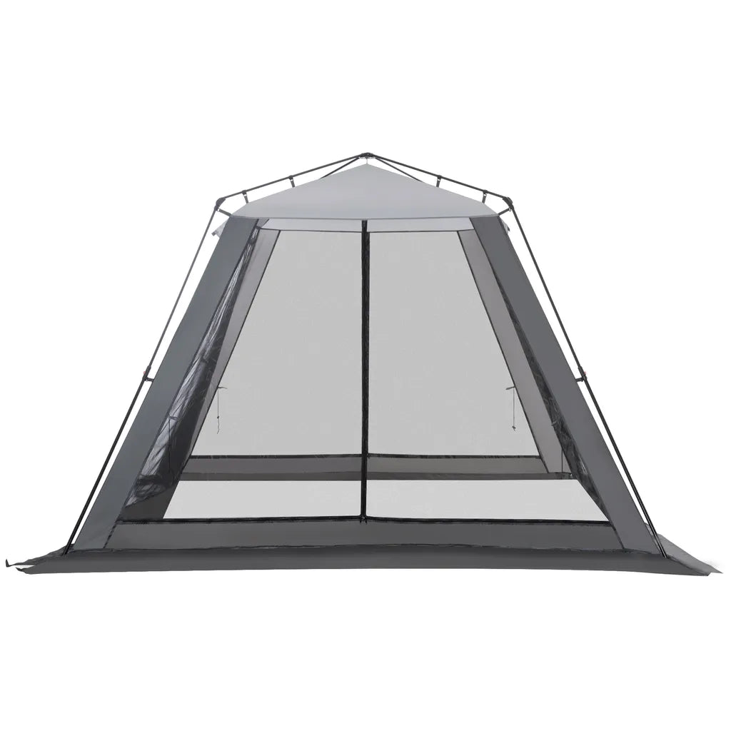  Outsunny Campingzelt Mesh Zelt Mit Netzwänden Moskitonetz Für 4-6 Personen Mit Tragetasche Für Angeln Camping Wandern Outdoor Polyester Stahl 309 X 309 X 218 Cm