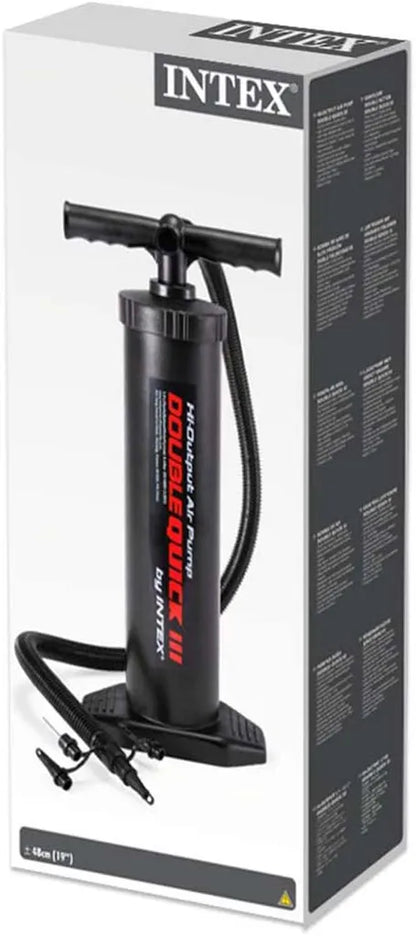  Intex Doppelhub Luftpumpe Double Quick III 2mm (Nadel) / 6,7mm / 8,5mm / 18mm