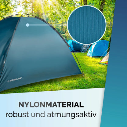  DUNLOP Campingzelt - Kuppelzelt Für 3 Personen - Wasserfest - 210 X 220 X 130 Cm - Inkl. Tragetasche