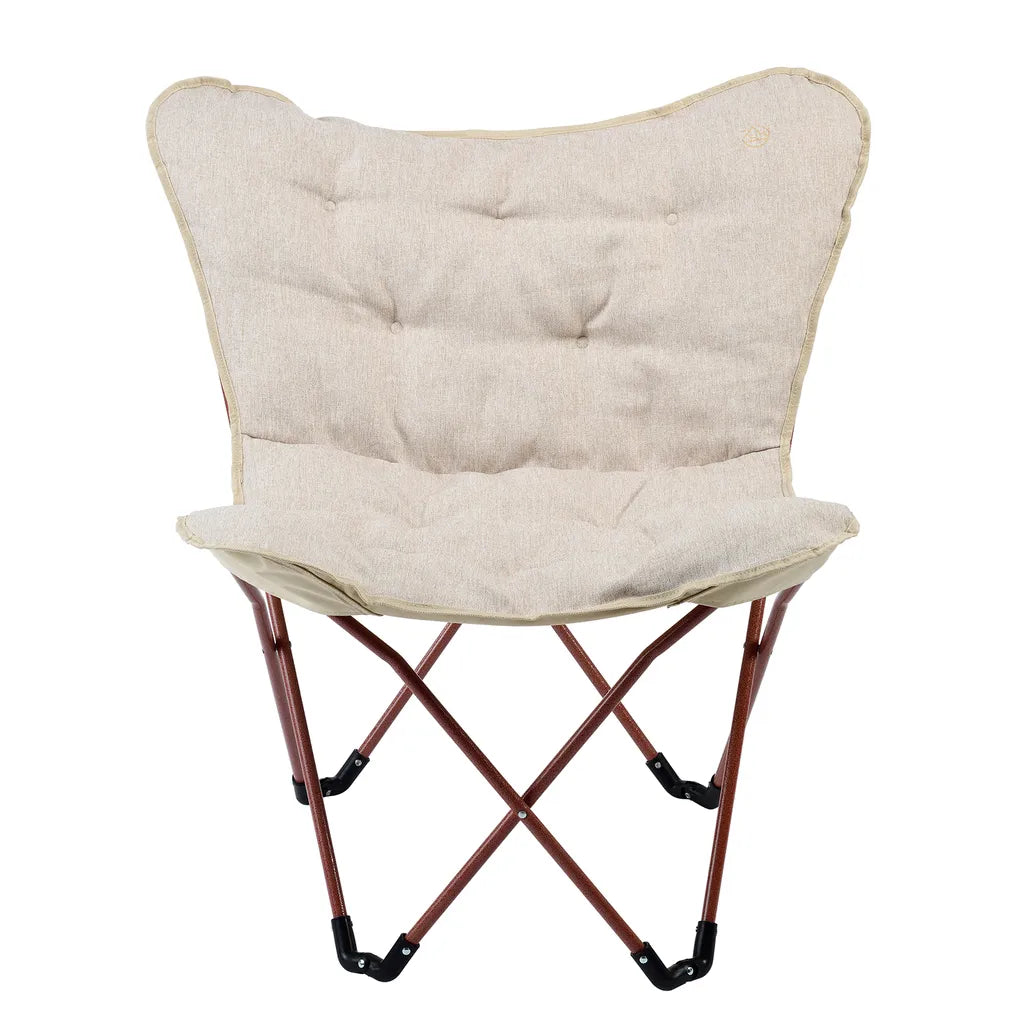  ProGression Butterfly Chair, Faltbarer Campingstuhl, Gepolsterter Klappstuhl Geeignet Für Strand Und Camping, Outdoor Loungesessel – 2,9 Kg, Beige