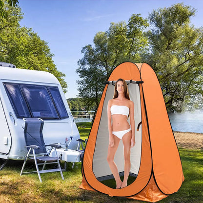  Duschzelt Toilettenzelt Umkleidezelt Camping Zelt Beistellzelt 150X150X190CM Orange