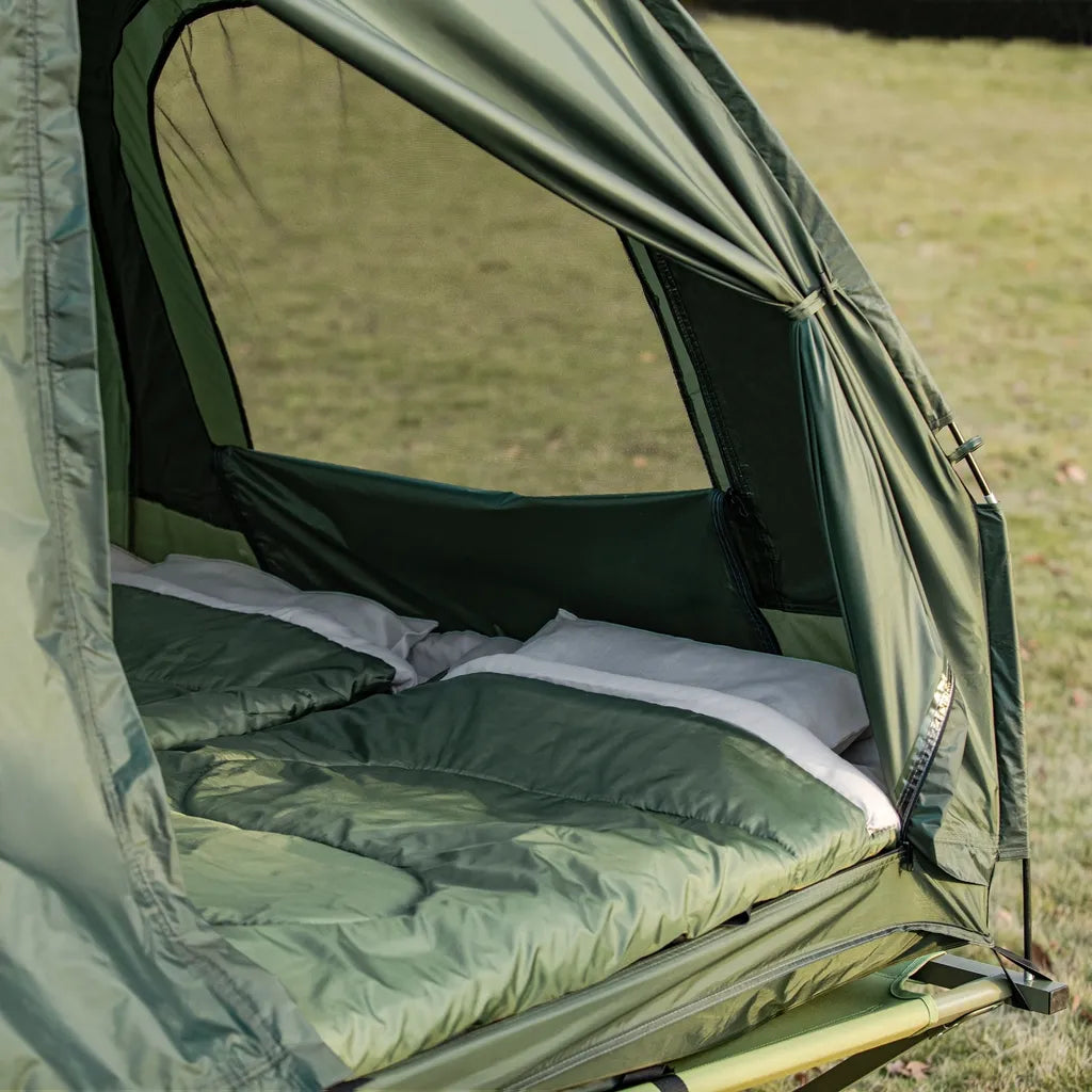  SoBuy OGS32-L-GR Feldbett 4in1-Zelt Mit Campingliege Schlafsack Luftmatratze Und Zubehör Campingzelt 2 Personen