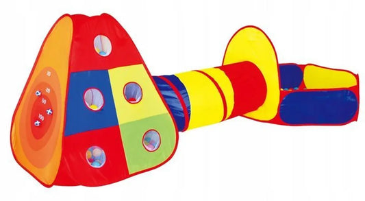  COIL Kinderspielzelt, Spielzelt - Trockenpool + 100 Bälle, Kinderzelt Mit Kriechtunnel, Bällebad, Teilhaus, Spielhaus, Mehrfarbig