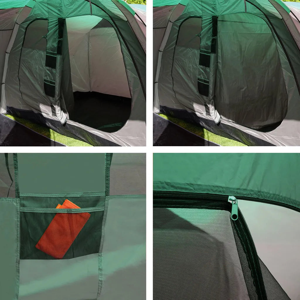  Campingzelt MCW-A99, 6-Mann Zelt Kuppelzelt Festival-Zelt, 6 Personen Grün/grau