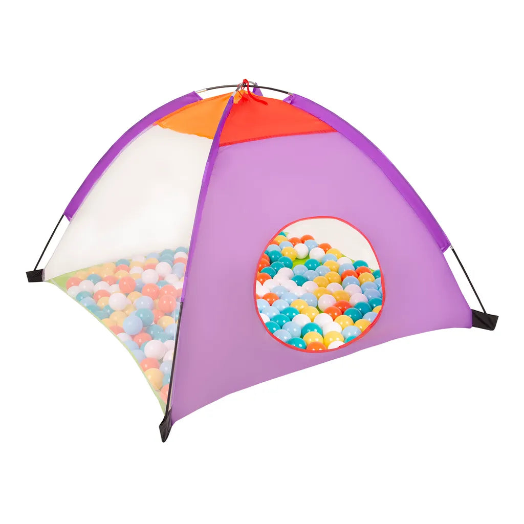  Selonis 3in1 Spielzelt Mit Tunnel Spielplatz Popup Bällebad Mit 900 Bälle Für Kinder, Mehrfarbig:weiß/gelb/orange/babyblau/türkis