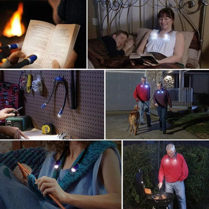  Verstellbare Bücherlampe 4 LED Hands Free Hängelampe, Flexibles Leselicht Zum Lesen Im Bett, 3 Helligkeitsstufen, Grün