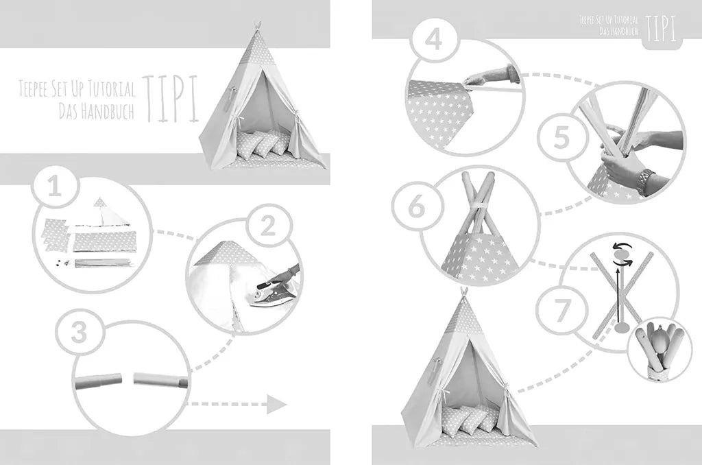 Stan Tipi Pre Deti Stan Na Hranie Detský Stan Tippi Detská Izba Teepee Vigvamový Stan Vonkajší Vnútorný šedý Set S Hracou Podložkou A 3 Vankúšikmi