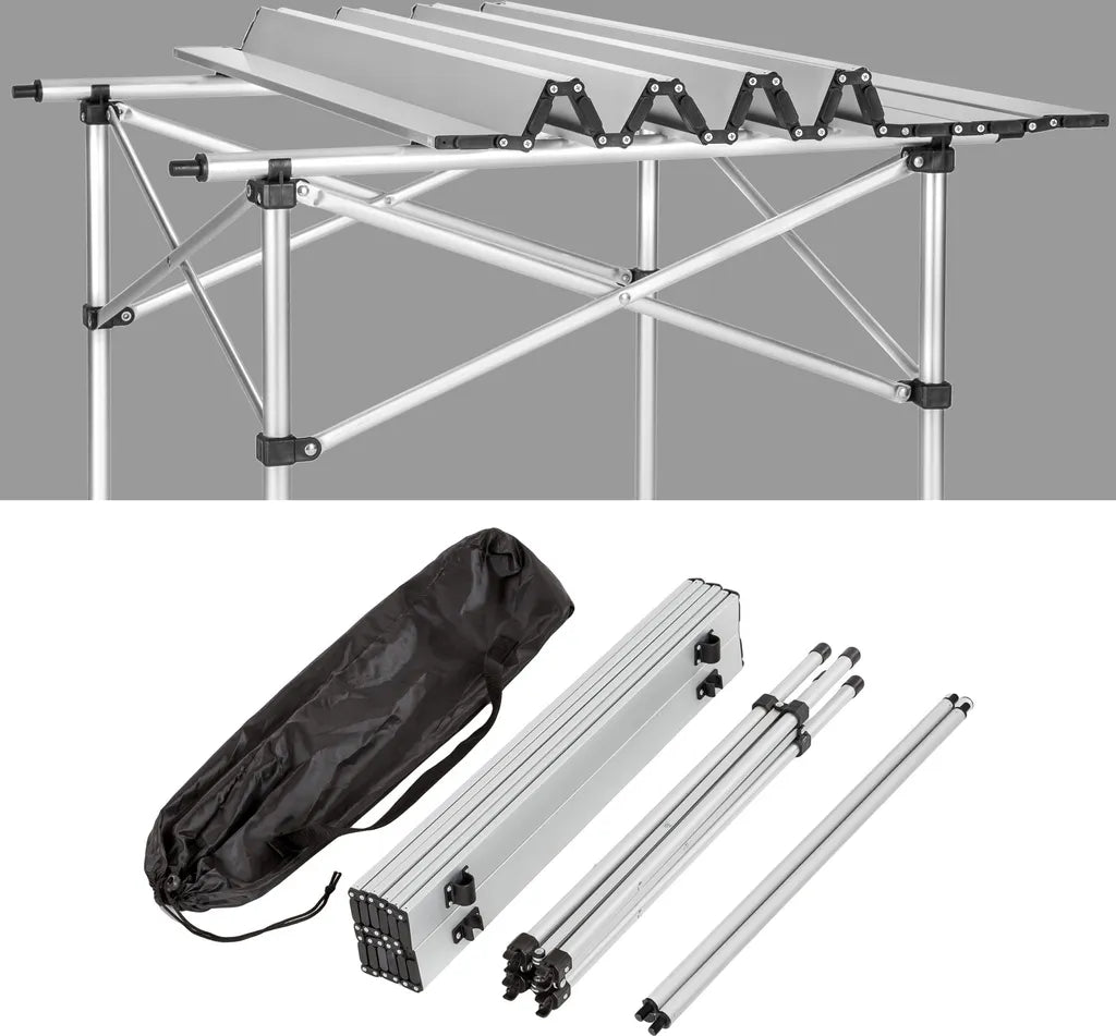  Tectake Camping Klapptisch Aus Aluminium Inkl. Tasche 70x70x70cm - Grau