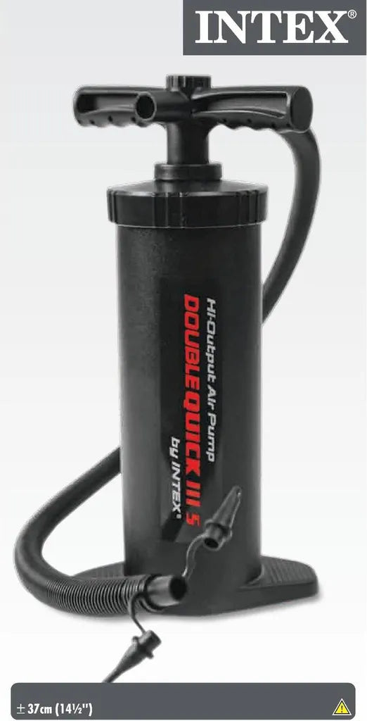  Intex Doppelhub Luftpumpe Double Quick IIIS 37cm 7/10/18mm Adapter