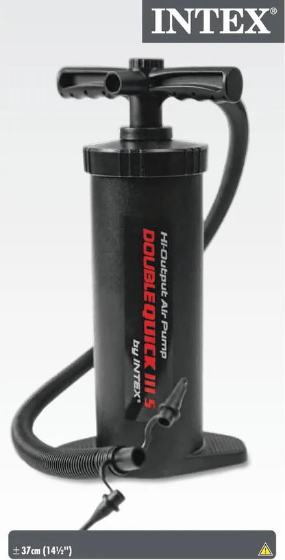  Intex Doppelhub Luftpumpe Double Quick IIIS 37cm 7/10/18mm Adapter