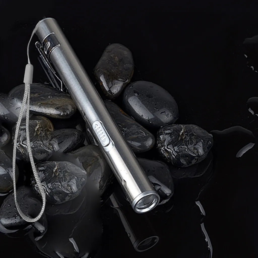  USB Mini Wiederaufladbare Taschenlampe Edelstahl Starkes Licht LED Medizinische Taschenlampen Tragbare Wasserdichte Lampe