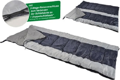  Schlafsack - 2 Wege Reißverschluss - L: 170cm - Inkl. Tragetasche - Anthrazit/Orange