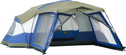  Outsunny Camping Zelt 6-8 Personen Zelt Familienzelt Mit Vorraum 2 Fenster Kuppelzelt PU3000mm Für Trekking Festival Glasfaser Blau 518 X 487 X 237 Cm