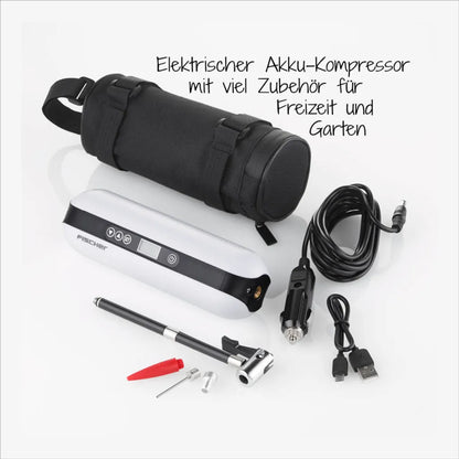  FISCHER Akku-Kompressor Mit Powerbank Und LED-Taschenlampe