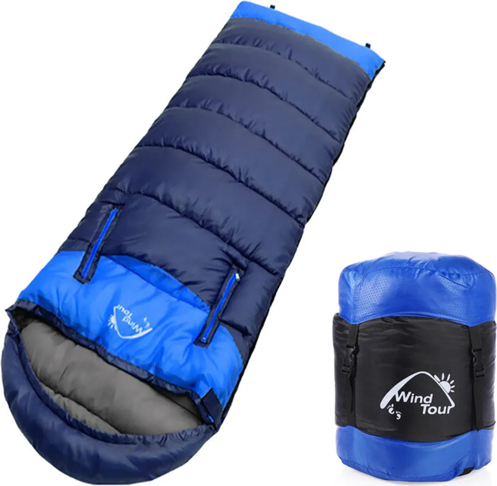  Links Schlafsäcke - Zum Zusammenzippen, Um Einen Riesigen Doppelschlafsack Zu Bilden - Camping, Wandern, Outdoor Blau