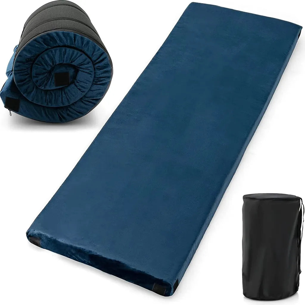  COSTWAY Isomatte Camping, Campingmatratze Aus Memory-Schaum, Leichte Schlafmatte Mit Flanellbezug, Inkl. Tragetasche, Gästematratze Für Reisen, Wandern, Zuhause, 183 X 62,5 X 6,5 Cm