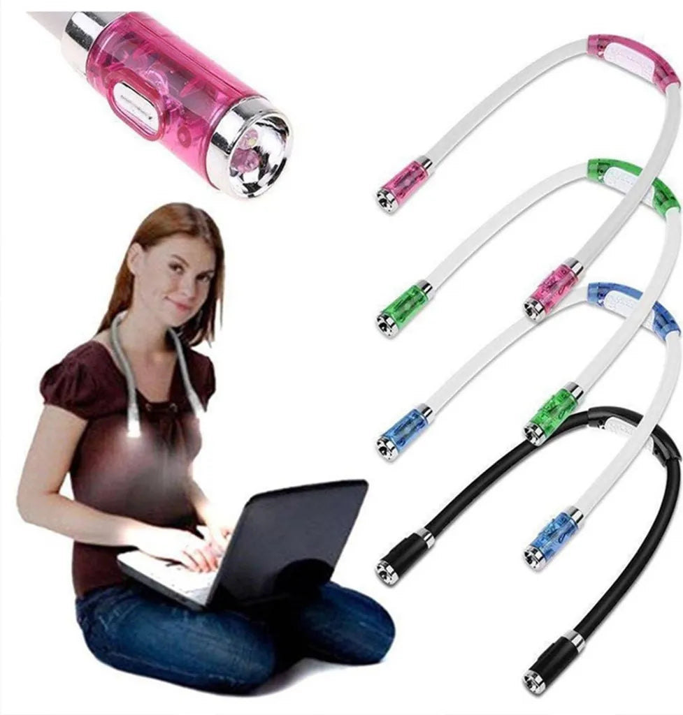  Verstellbare Bücherlampe 4 LED Hands Free Hängelampe, Flexibles Leselicht Zum Lesen Im Bett, 3 Helligkeitsstufen, Grün