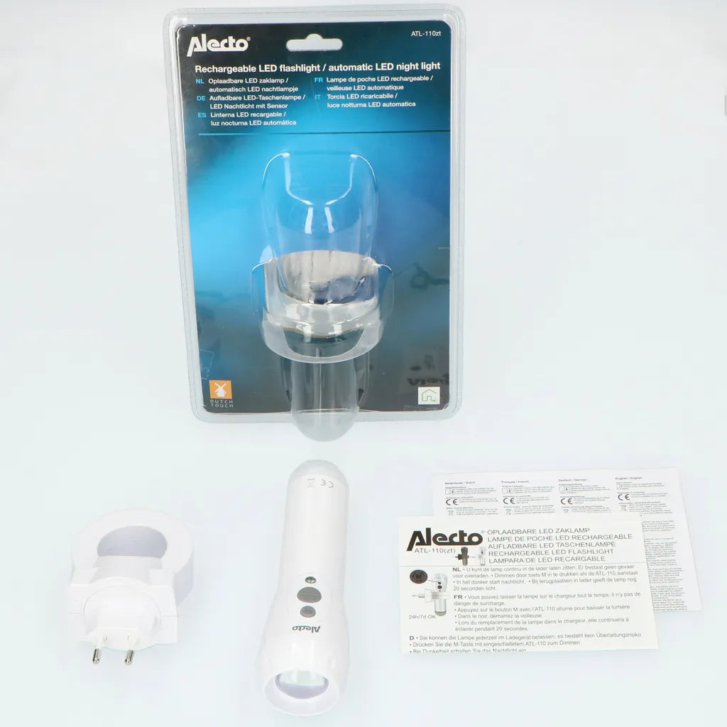  Alecto Taschenlampe ATL-110 LED Aufladbar Ws