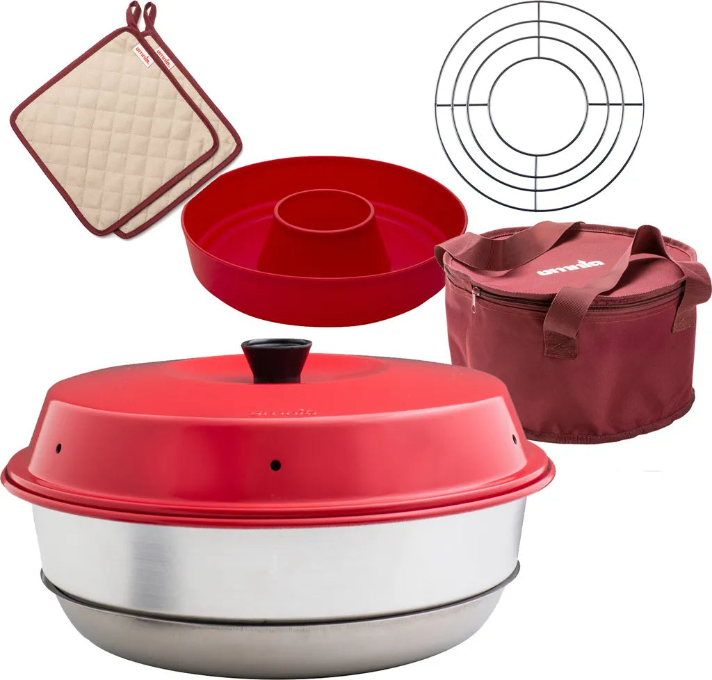  OMNIA Backofen Back-Kit 5teilig (Silikonform, Aufbackgitter, Tasche, Topflappen)