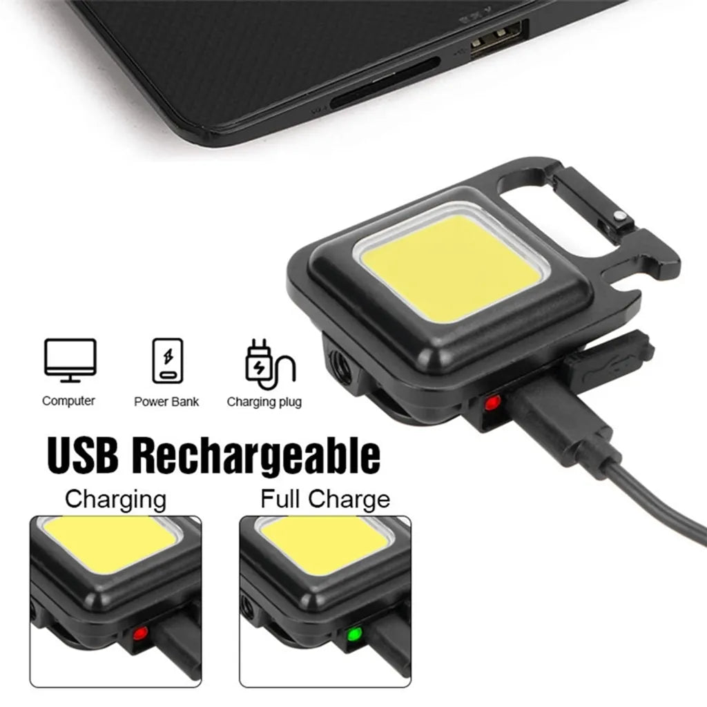  Mini 4 Modi USB-Lampe LED-Taschenlampe Arbeit Lichter Tragbare Tasche Schlüsselanhänger Licht