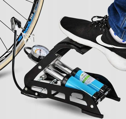  2-Zylinder Fußpumpe Tretluftpumpe Fahrradpumpe Alle Ventile Luftpumpe Mit Manometer Doppelzylinder Fußluftpumpe Fahrrad Ventile Manometer 7 Bar Fahrrad Auto Ball 65cm Retoo