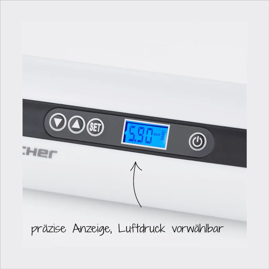  FISCHER Akku-Kompressor Mit Powerbank Und LED-Taschenlampe