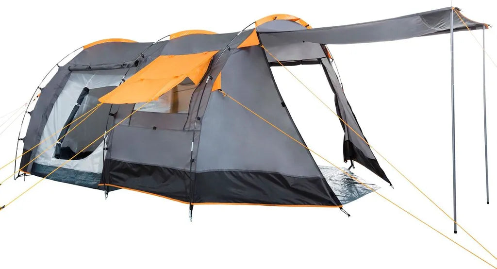  CampFeuer Zelt Super+ Für 4 Personen | Grau / Schwarz | 3000 Mm Wassersäule