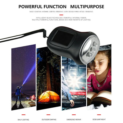 2x Solar LED Taschenlampe Wiederaufladbare Handkurbel Dynamo Camping Notfalllampe