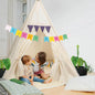  Tipi Kinderzelt Aus 100% Naturmaterialien; Kinderzimmer -Zelt Aus Baumwolle & Holz Für Drinnen & Draußen (Beige)