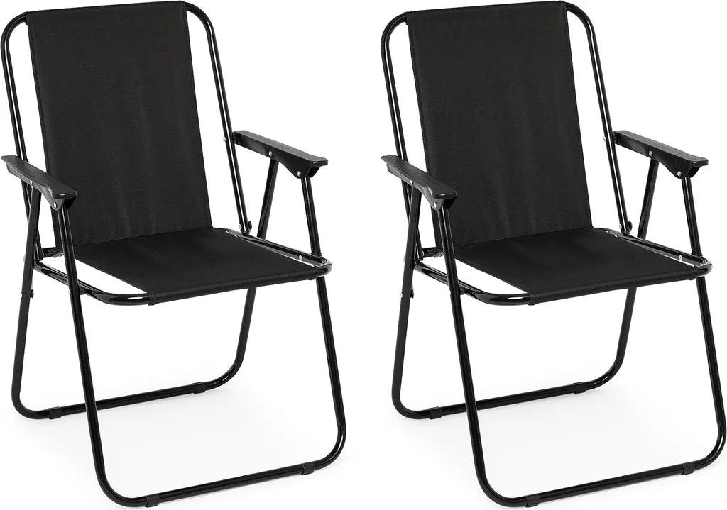  Intimate WM Heart Campingstuhl, 2er-Set Faltbarer Stuhl Mit Armlehne, Bequemer Strandstuhl, Tragbarer Relaxstuhl,Schwarz