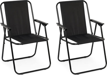  Intimate WM Heart Campingstuhl, 2er-Set Faltbarer Stuhl Mit Armlehne, Bequemer Strandstuhl, Tragbarer Relaxstuhl,Schwarz