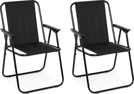  Intimate WM Heart Campingstuhl, 2er-Set Faltbarer Stuhl Mit Armlehne, Bequemer Strandstuhl, Tragbarer Relaxstuhl,Schwarz