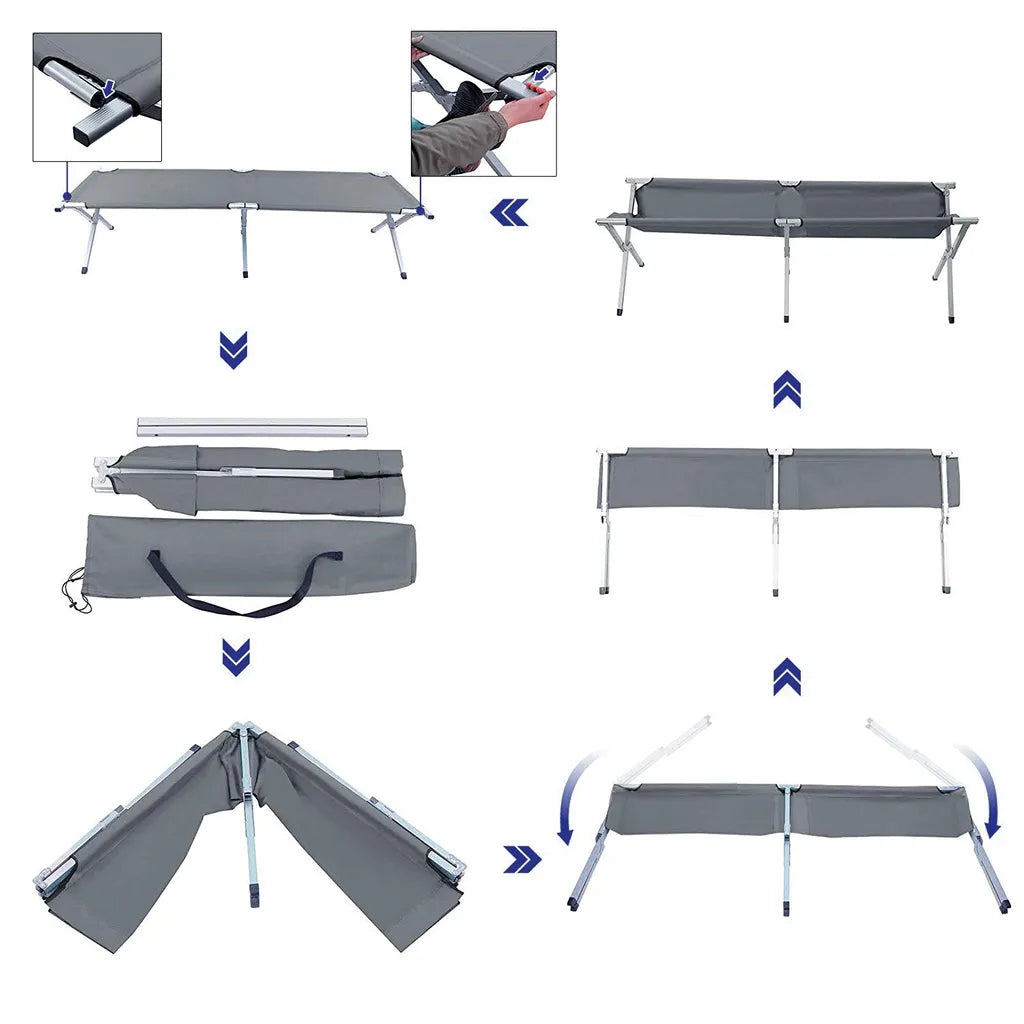  SONGMICS Campingbett Grau Oxford-Gewebe XXXXL 210 X 72 X 45 Cm Bis 260 Kg Belastbar Feldbett Stahl Gartenliege Sonnenliege GCB21U