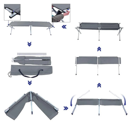  SONGMICS Campingbett Grau Oxford-Gewebe XXXXL 210 X 72 X 45 Cm Bis 260 Kg Belastbar Feldbett Stahl Gartenliege Sonnenliege GCB21U