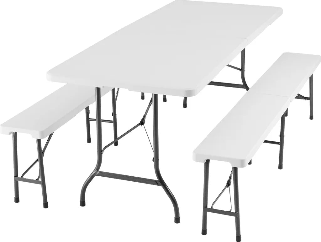  Tectake Campingtischgarnitur Klappbar - Weiß