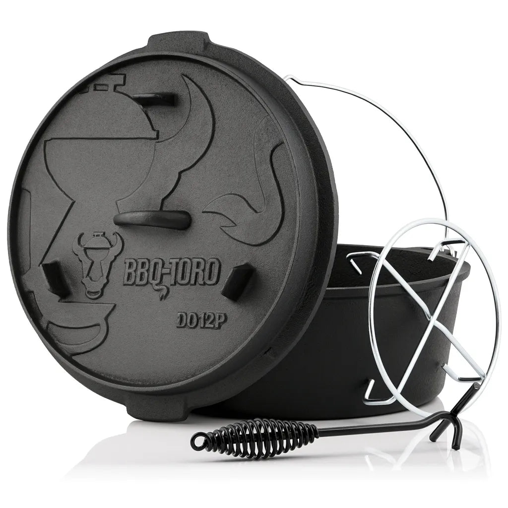  BBQ-Toro Dutch Oven DO12PX, 13,6 L Premium Gusseisen Kochtopf Gusstopf