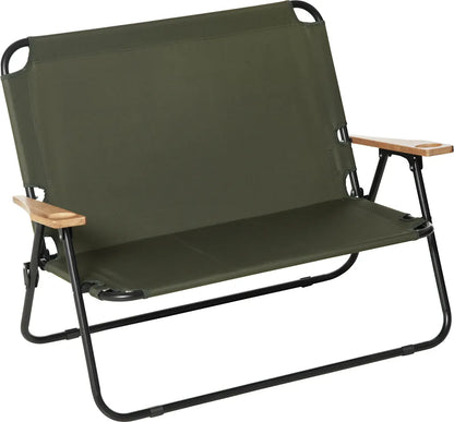  Outsunny Campingstuhl 2-Sitzer Klappbar Tragbar Gartenstuhl Regiestuhl Klappstuhl Mit Getränkehalter Für Outdoor Picknick Wandern Max. Belastung 160 Kg Grün 141 X 67 X 80 Cm