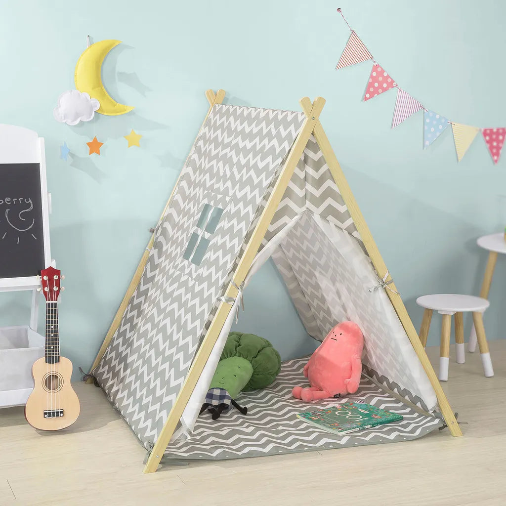 SoBuy OSS02-HG Spielzelt Zelt Für Kinder Mit 2 Türen Und Einem Fenster Spielhaus Hellgrau BHT Ca.: 104x110x100cm
