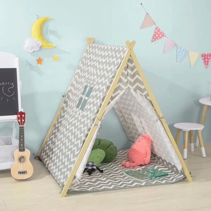  SoBuy OSS02-HG Spielzelt Zelt Für Kinder Mit 2 Türen Und Einem Fenster Spielhaus Hellgrau BHT Ca.: 104x110x100cm