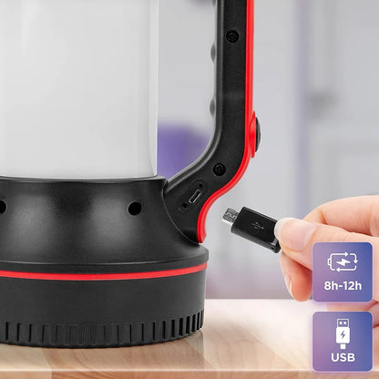  Duronic RL74 Taschenlampe | Mit Laterne Im Gehäuse | LED Mit 320 Lumen | 10.000 MAh Wiederaufladbarer Strahler Mit Drei Leuchtmodi | Für Camping Und Stromausfall | Helle Outdoor Lampe | Mit Handgriff