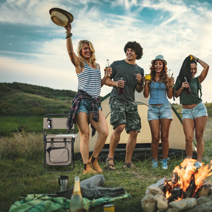  Relaxdays Beiger Campinghocker Mit Lehne