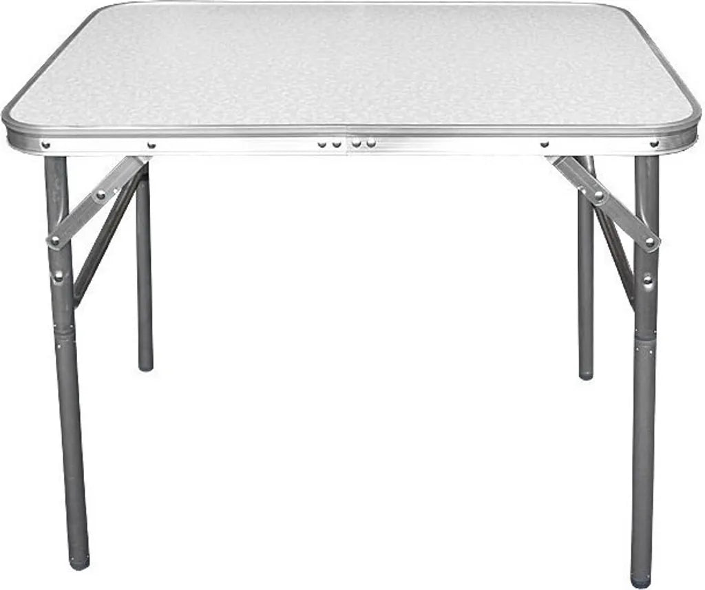  Camp Active Campingtisch - Klappar - Leicht - Höhenverstellbar Von 25 Bis 59CM - Tischplatte 75 X 55 CM - Aluminium/MDF - Weiß