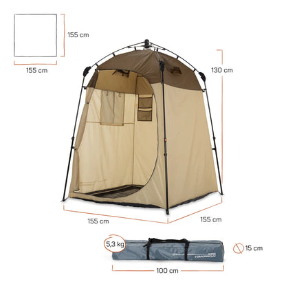  Where Tomorrow Pop Up Duschzelt 155x155x220 Cm Robust Braun