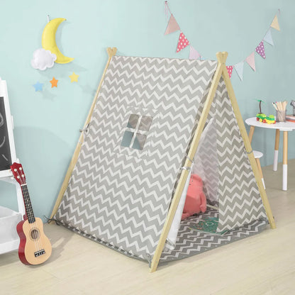  SoBuy OSS02-HG Spielzelt Zelt Für Kinder Mit 2 Türen Und Einem Fenster Spielhaus Hellgrau BHT Ca.: 104x110x100cm