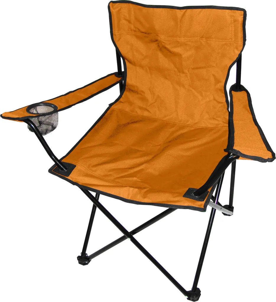  Linder Exclusiv Campingstuhl Mit Getränkehalter, Anglersessel Orange