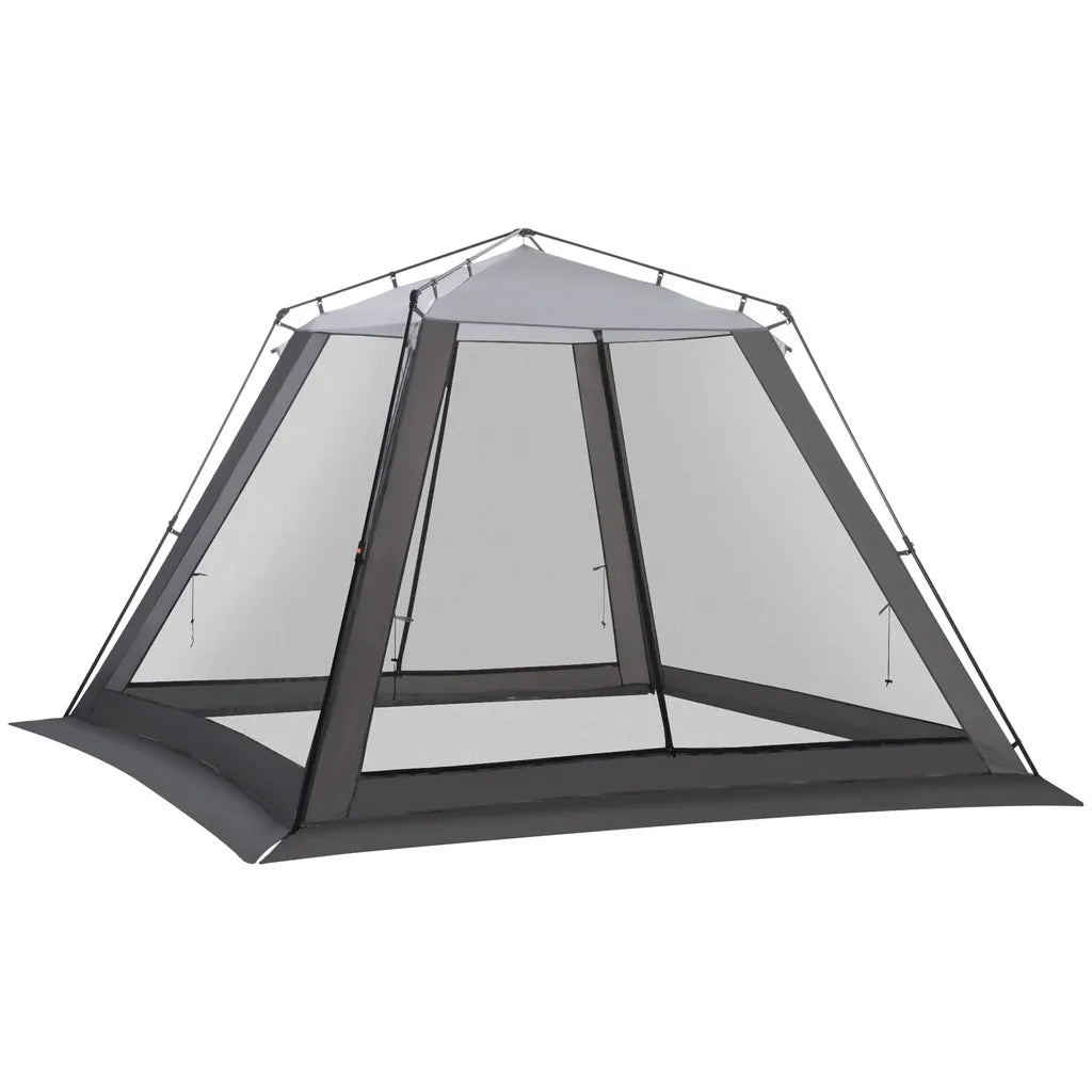  Outsunny Campingzelt Mesh Zelt Mit Netzwänden Moskitonetz Für 4-6 Personen Mit Tragetasche Für Angeln Camping Wandern Outdoor Polyester Stahl 309 X 309 X 218 Cm
