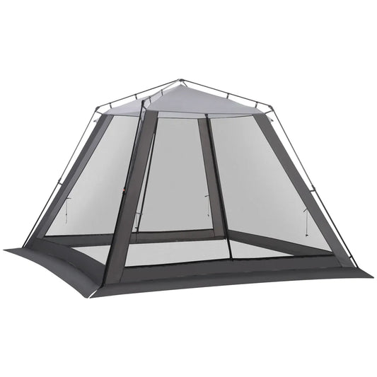  Outsunny Campingzelt Mesh Zelt Mit Netzwänden Moskitonetz Für 4-6 Personen Mit Tragetasche Für Angeln Camping Wandern Outdoor Polyester Stahl 309 X 309 X 218 Cm