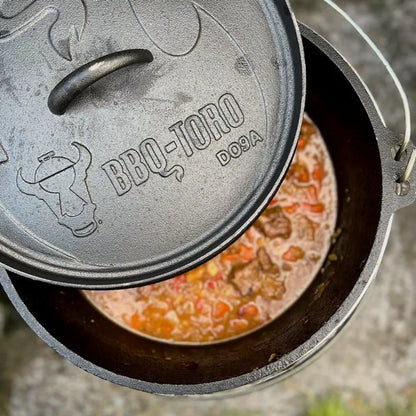  BBQ-Toro Dutch Oven DO9AX, 7,2 L Alpha Gusseisen Kochtopf, Gusstopf